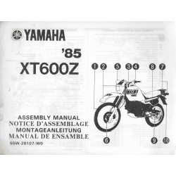 YAMAHA XT 600 Z 1985 (assemblage 10 / 1984) type 55W