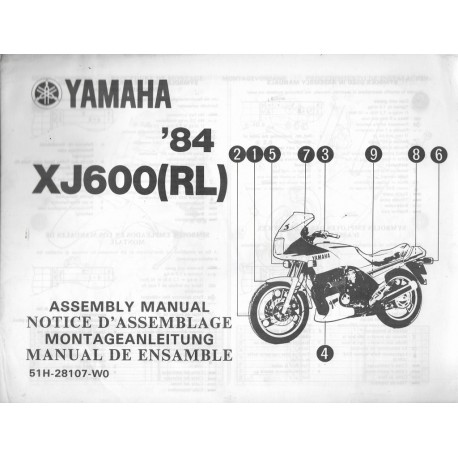 YAMAHA XJ 600 (RL) 1984 (assemblage 01 / 1984) type 51H