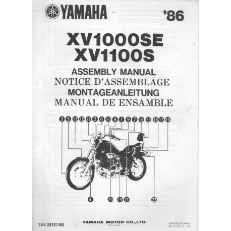 YAMAHA XV 1000 / 1100 1986 (assemblage 03 / 86) type 2AE