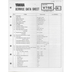 YAMAHA V 75 E (fiche technique 01 / 03  /1973)