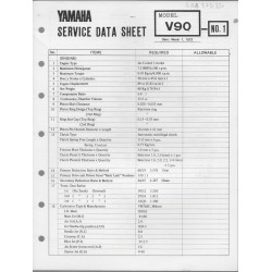 YAMAHA V 90 (fiche technique 01 / 03  /1973)