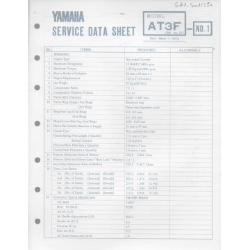 YAMAHA 125cc AT3 F (fiche technique 01 / 03  /1973)