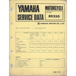 YAMAHA RD 350  (fiche technique 11/1973)