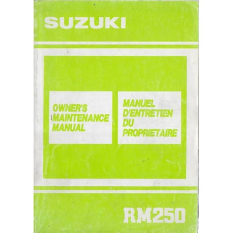 SUZUKI RM 250 L modèle 1990  (08 / 1989)