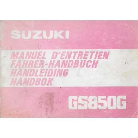 SUZUKI GS 850 G (X) de 1981 manuel utilisateur