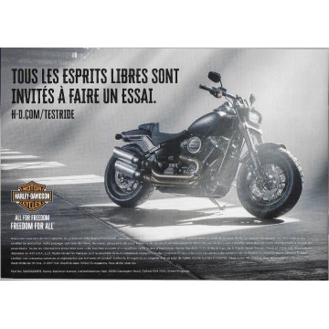 Catalogue gamme customs Harley Davidson de 2018