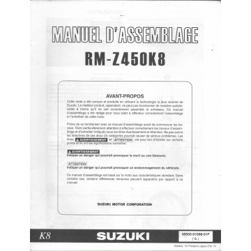 SUZUKI RM-Z 450 K8 de 2008 (manuel assemblage 10 / 2007) 