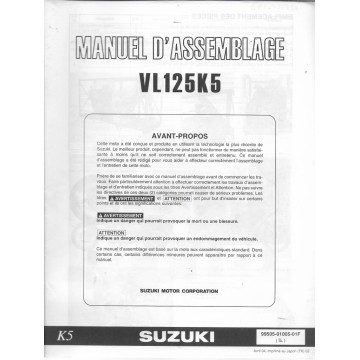 SUZUKI VL 125 K5 de 2005  (manuel assemblage 04 / 2004)