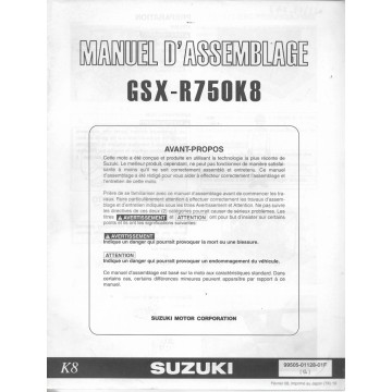 SUZUKI GSX-R 750 K8 de 2008 (manuel assemblage 02 / 2008)