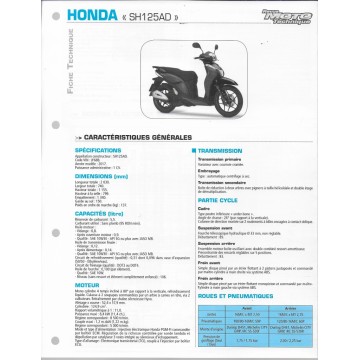 HONDA SH 125 AD de 2017 (Fiche RMT)