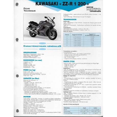 KAWASAKI ZZ-R 1200 (2002) fiche technique E.T.A.I