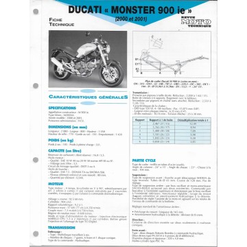 DUCATI MONSTER 900 ie (2000-01) fiche technique E.T.A.I