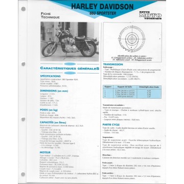 HARLEY DAVIDSON 883 Sporster (1987) fiche technique E.T.A.I