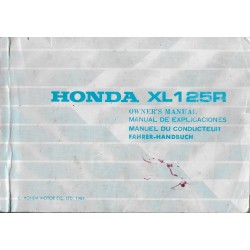 HONDA XL 125 R (manuel utilisateur 03 / 1986) 