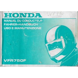 HONDA VFR 750 F de 1989 (manuel utilisateur 04 / 1989)
