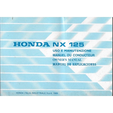HONDA NX 125 1998 (manuel utilisateur 09 / 1997)