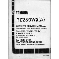 YAMAHA YZ 250 WR (A) type 3RB de 1990 (manuel atelier 07 / 89) 