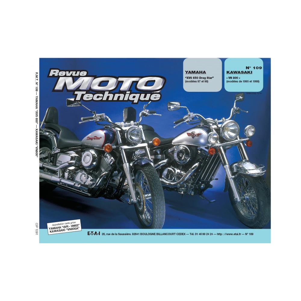 Yamaha XVS 650 (97 / 98) - Kawasaki VN 800 (95 / 98) RMT 109