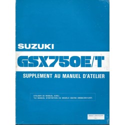 Manuel atelier additif SUZUKI GSX 750  EZ / TZ  modèle 1982