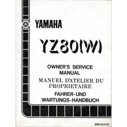 Manuel atelier YAMAHA YZ 80 W 1989