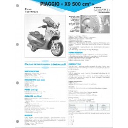 PIAGGIO X 9 500 cc de 2001  Fiche RMT