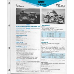 BMW K 1 - K 100 RS 16 soupapes de 1989 et + Fiche RMT