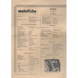 SUZUKI GS 1000 H et E de 1978 et plus