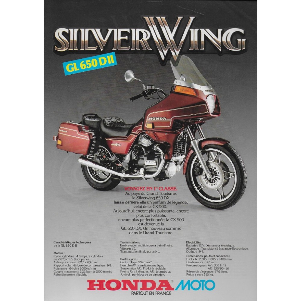 Prospectus HONDA GOLD WING  GL 1100 DX II (02/1983)