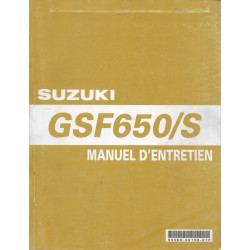 Manuel atelier  SUZUKI GSF 650 K5 de 2005 (11 / 2004)