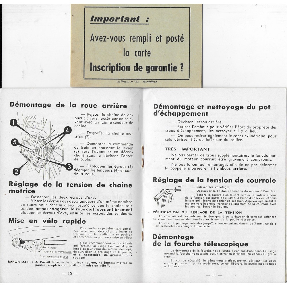 PEUGEOT BBV (manuel utilisateur 09 / 1961)