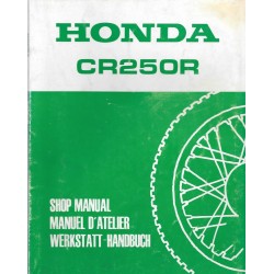 HONDA CR 250 R 1987 Additif  au manuel de base octobre1986
